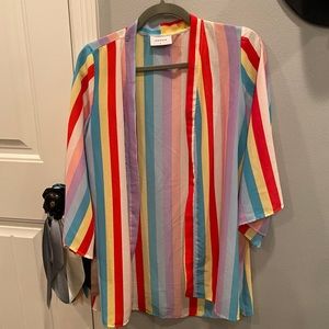 Colorful spring stripped cardigan / kimono